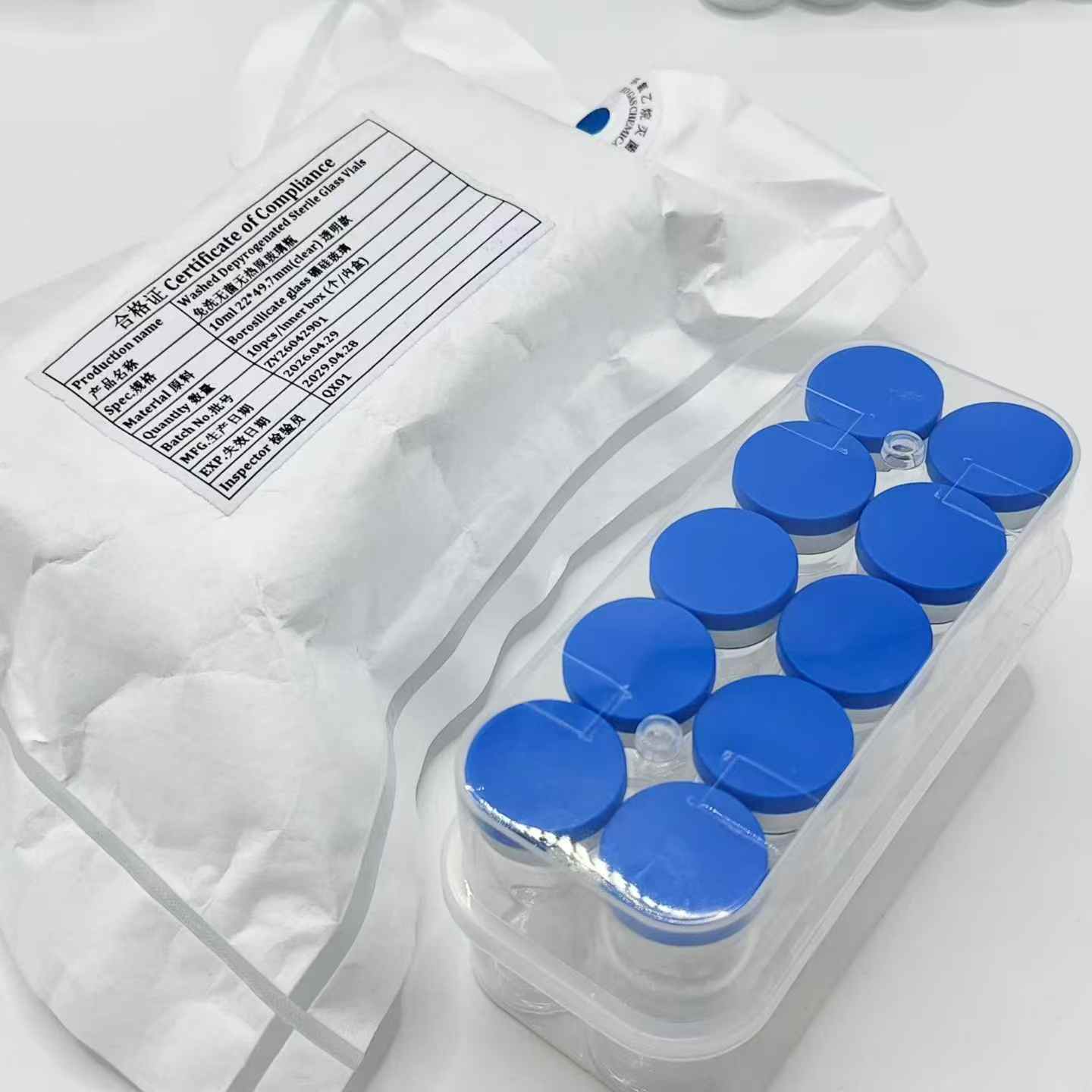 Sterilized vials